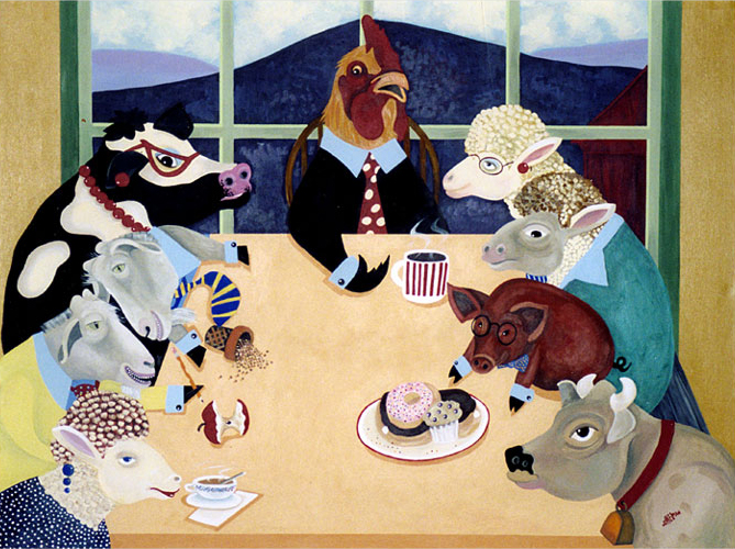 Barnyard Boardroom  (36 x 48)