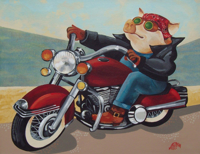 Hog On A Hog   (14 x 18)