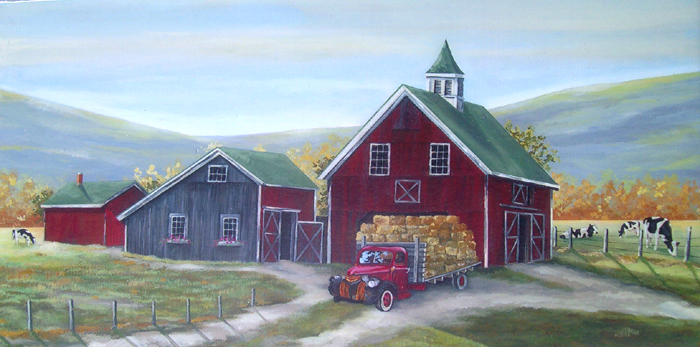 Makin Hay in Millerton  (18 x 36)