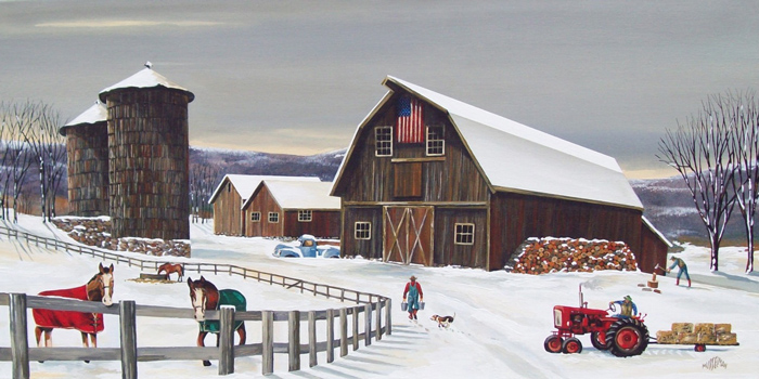 Winter Chores   (18 x 36)